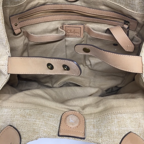 Cole Haan Woven Beige Canvas purse - Picture 13 of 15